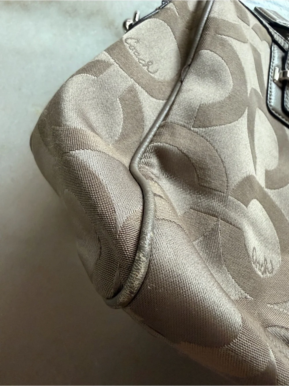Coach Taupe Signature Satchel